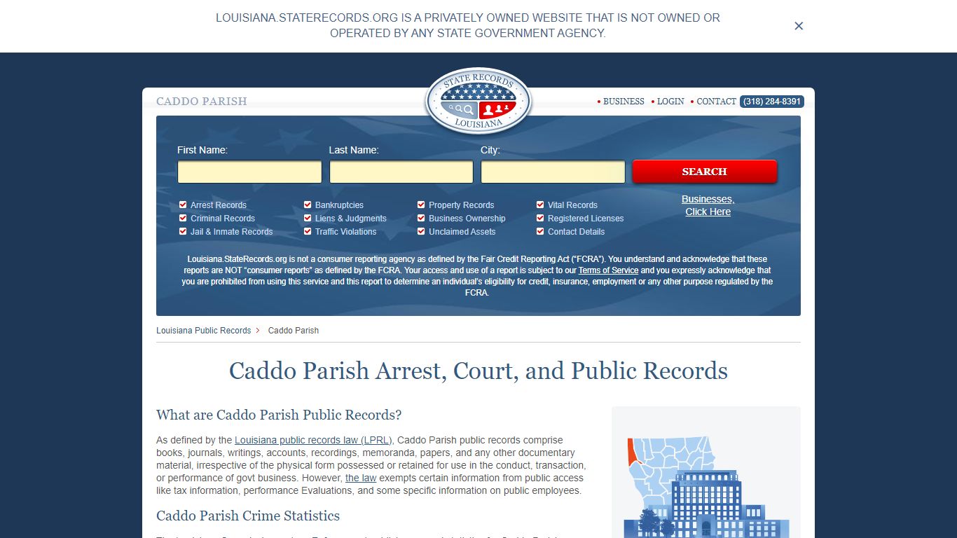 Caddo Parish Arrest, Court, and Public Records