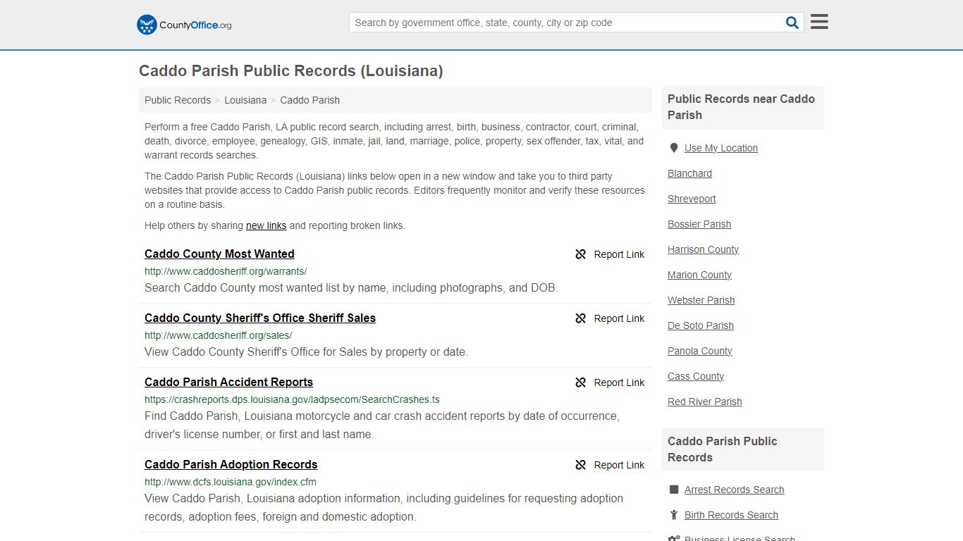 Public Records - Caddo Parish, LA (Business, Criminal, GIS, Property ...